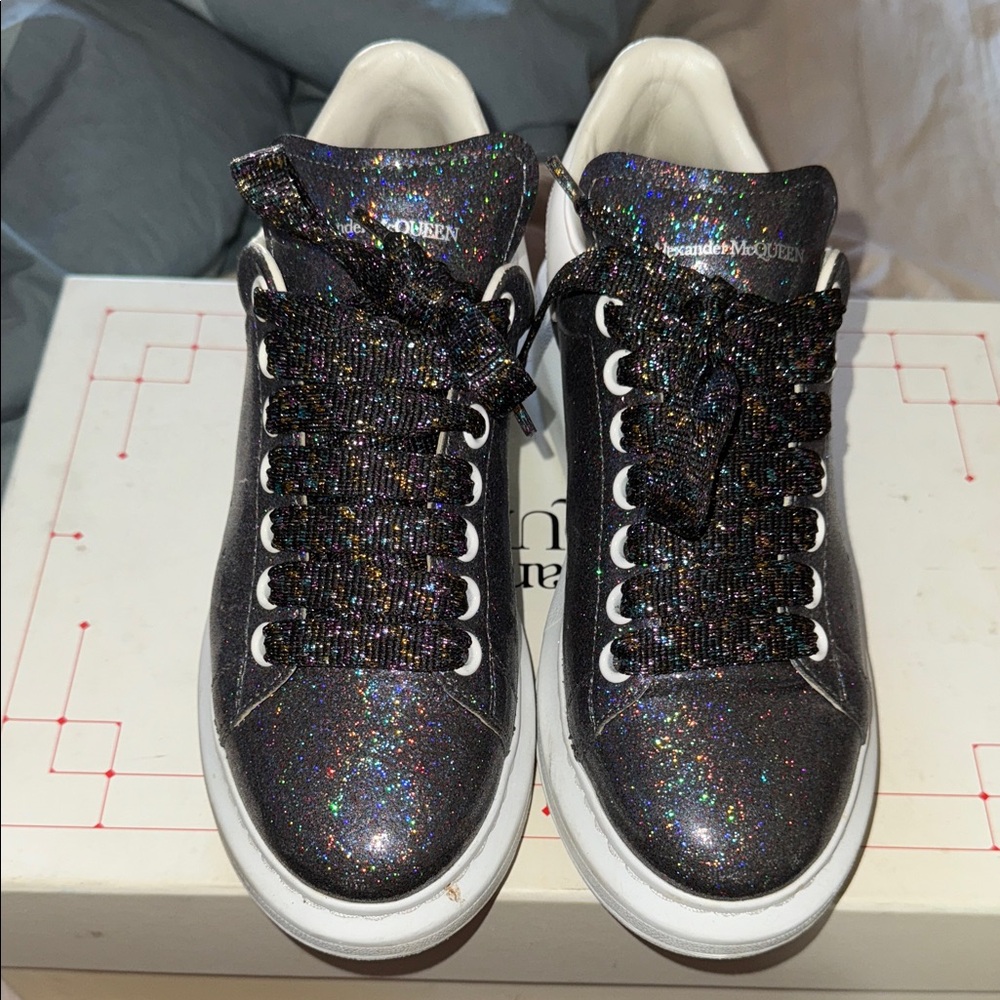 Alexander McQueen Iridescent Black Sneakers